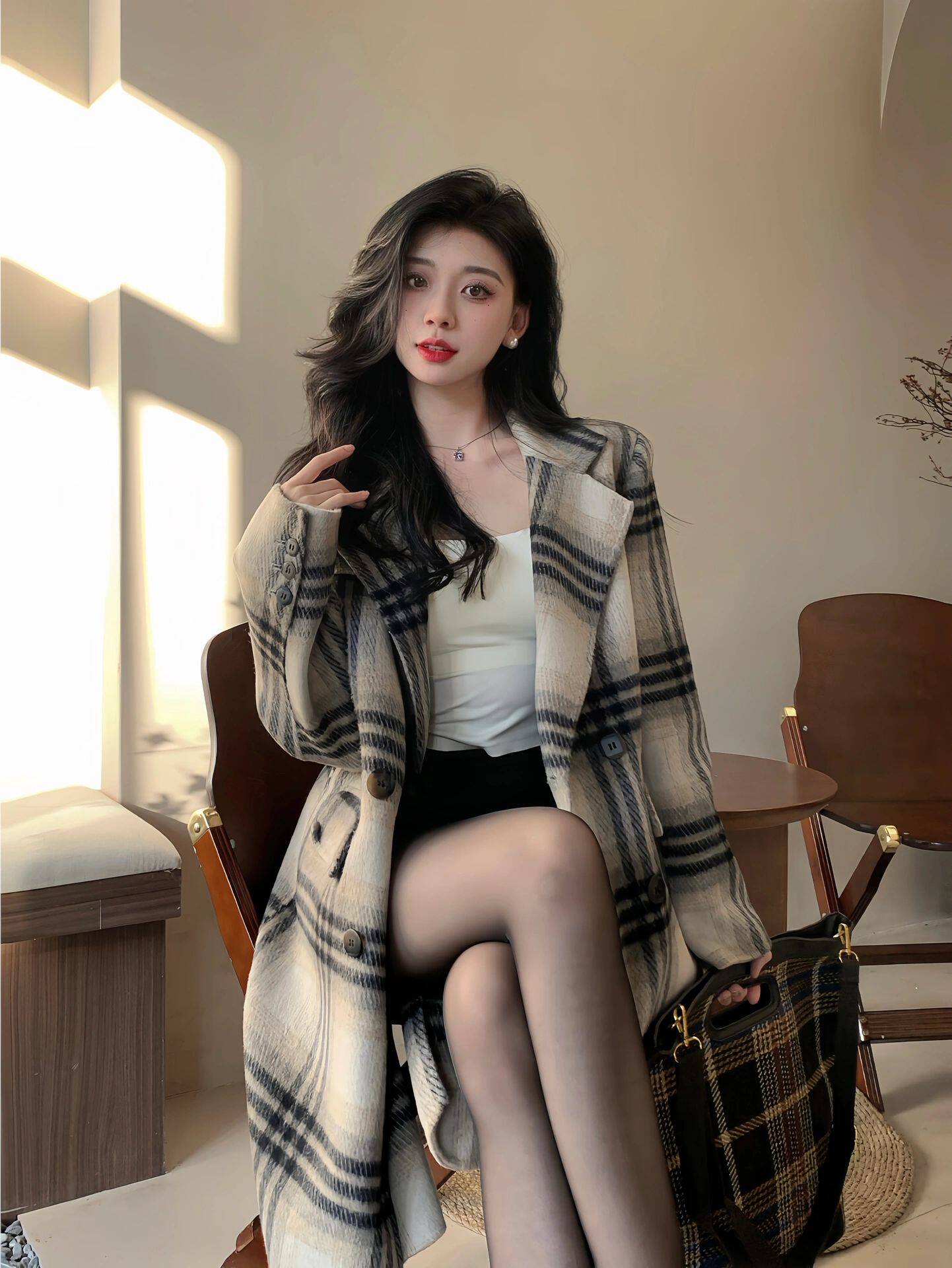 小野和子冬季黑丝光腿神器 加绒双层设计保暖不臃肿 替换装方便实用