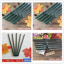 Dark green straw long 19 21 22 23 24 caliber 6 8 11mm disposable pearl milk tea juice thin tube