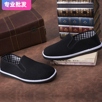 Wholesale old Beijing cloth shoes middle-aged mens shoes Dad middle-aged father mens casual non-slip soft sole old man single shoes