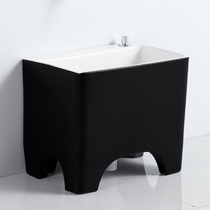 Balcony ceramic mop pool tall black legged home wash cloth basin high back four feet large floor mop bucket small