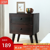 Solid Wood Nordic Hupeach Color Bed Head Cabinet Day Style Minimalist Lockers Modern Bedroom Containing Cabinet Mini Bedside Cabinet