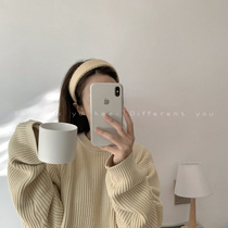 Autumn and winter retro wool wide-sided hairband female French temperament Joker non-slip pressure hair head hoop go out to wash hair accessories