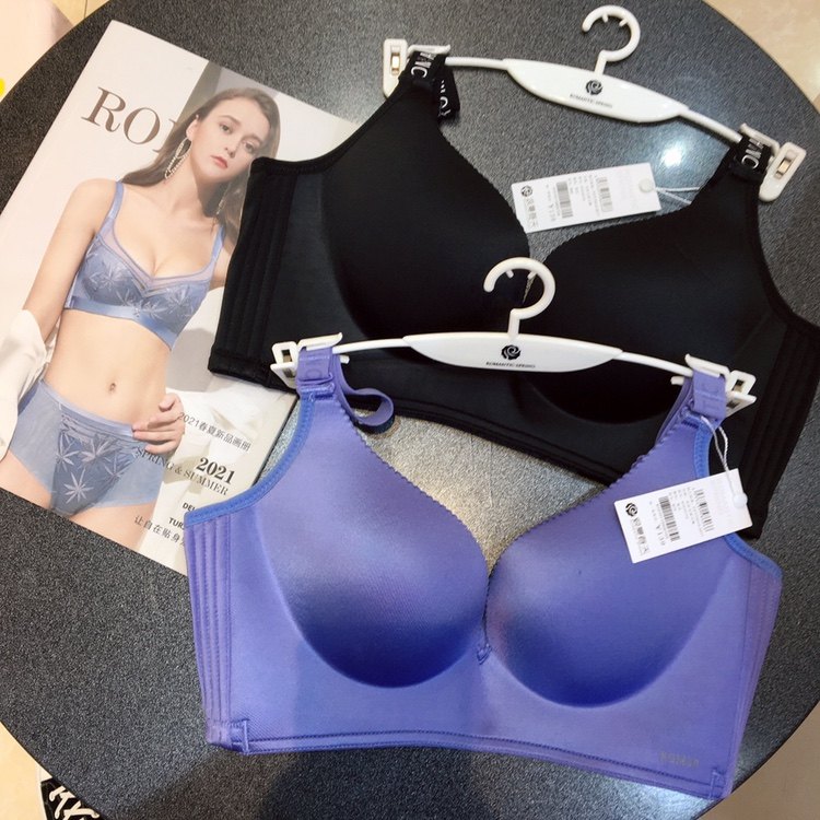 Romantic spring entity with the same style 91010115 light cup without steel ring adjustment shape gathered thick cup breathable bra