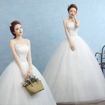 One-word shoulder main wedding dress 2021 new forest French bandeau Qi show thin bride wedding princess super fairy