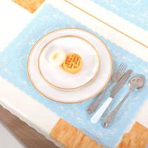  PVC lace bowl pad Waterproof and oil-proof coffee table pad thickened wash-free cup pad Heat insulation household Western food pad