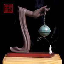 Reverse incense burner Buddhas hand Zen Chinese home living room entrance decoration desk tea room Incense Road creative ornaments