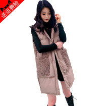 Lamb wool cotton waistcoat female mid-autumn winter new lamb velvety leather fur integrated waistcoat waistcoat Shoulder Outside Wearing Tide