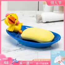 Soap Box Cute Cartoon Pig Toilet Creative Personality Bathroom Soap Rack Drain free Punch Disc home Soap Box