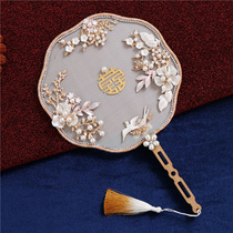 Bride Xiuhe Tuan fan diy double-sided embroidery Xiuhe clothing wedding Chinese hand-held Flower finished handmade fan wedding