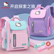 Hello Kitty 2021 new girls backpack one two three to six grade girl Super Light Children schoolbag