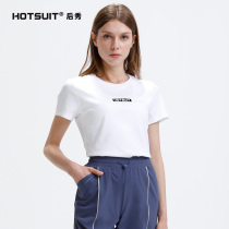 hotsuit after show sports short T-shirt womens 2021 summer running short-sleeved top solid color trend loose fitness clothes