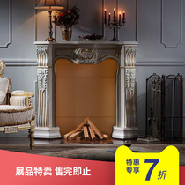 (Exhibits) fp method Romantic Vintage Solid Wood Furniture Eurostyle Carved Colorful fireplace Fireplace Decorated Cabinet