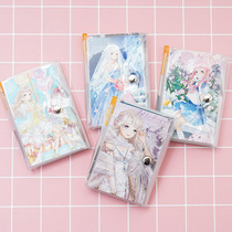 Simple student note book with pen Small book can be torn simple four-fold notepad buckle portable