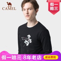 Camel Camel autumn long sleeve men round neck base standard mens pure T-shirt D9A224294