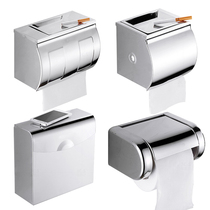 Waterproof tissue holder Toilet square paper box Toilet paper roll bathroom toilet paper box 304 stainless steel paper tube holder