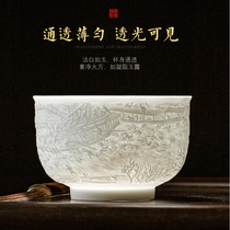 Jingdezhen ceramics hand-painted carved Master Cup kung fu tea cup tea cup individual cup single cup small tea bowl