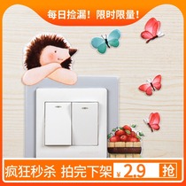 Switch stickers Wall stickers protective cover Household creative modern simple socket decorative stickers 3D three-dimensional luminous cartoon cute