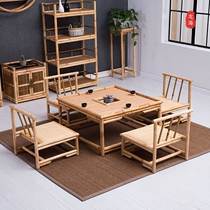 Japanese tatami tea table simple window small square table balcony mini tea table chair bamboo rattan low table Kang