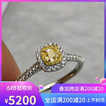 18K gold diamond ring 20 Diamond Natural Yellow Drill Diamond Ring to be drilled with luxury wedding diamond ring female spot
