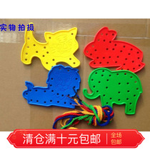 Plastic building blocks for snowflake early childhood education plastic threading board plastic cartoon animal fruit threading board