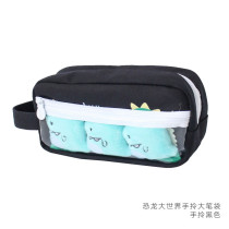 New product cute pencil bag large capacity multi-function is style pencil box male and female students canvas cosmetic bag creative text