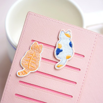 Cats word embroidery stickers cute kittens play diy clothes down jacket stickers notebook patch ipad stickers