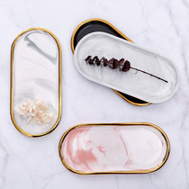 Marble tray Dessert Cosmetics Jewelry Jewelry Photography pendulum Shooting Photo props Background ornaments Jewelry