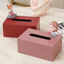 Light luxury creative modern girl Net red tissue box living room household coffee table table drawing Box storage decorations