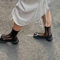 LET ME SEE 2021 New Japanese personality polka dot stitching tube socks jacquard meat glass stockings