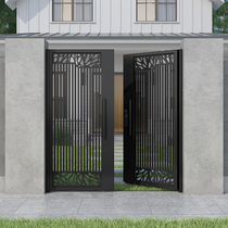 Modern Stainless Steel Villa Courtyard Gate Open Door Single Double Open Iron Aluminum Art Electric Gate Countryside Garden Fence Door