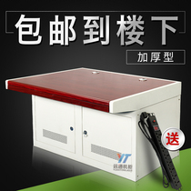 Unifederal triple-linked console operating station monitor TV wall cabinet platform scheduling platform red walnut wood surface