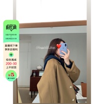 In 2022 a new high - end double - sided cashmere coat in Korea small humped medium - long wool jacket