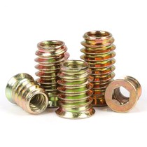 Woodworking nut embedded M6M8M10 countersunk head hexagonal nut Solid wood galvanized set embedded connecting screw 1