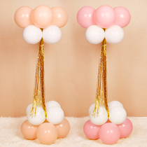 Macaron colored balloon column birthday decoration hotel entrance welcome stage wedding decoration balloon column