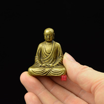 Ancient copper bronze Buddha small number of carry-on pocket Buddha Amitabha Buddha Guanyin land Tibetan Bodhisattva retro solid bronze pendulum piece