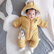 Belei Le female baby conjoined clothes boys winter clothes 0 Full Moon 1 year old set 3 autumn clothes 6 months winter thick cotton clothes