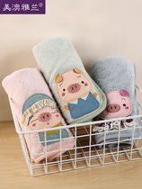 Towel cotton cartoon satin embroidery Korean version of men and women beauty salon children towel wash face household towel soft water absorbent towel