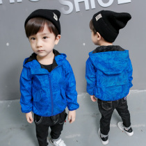 Childrens clothing boys coat spring and autumn models 2021 new childrens jacket small childrens assault jacket plus velvet windbreaker coat tide