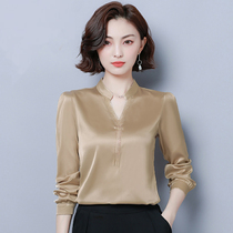 Autumn 2021 new fashion high-end chic coat chiffon shirt female earthen bottoming shirt early autumn foreign atmosphere tide