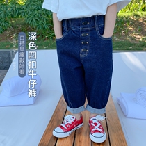 Girl Jeans Spring Autumn 2022 New Children Spring Han Edition Foreign Air Casual Pants Children Baby Spring Dress Pants