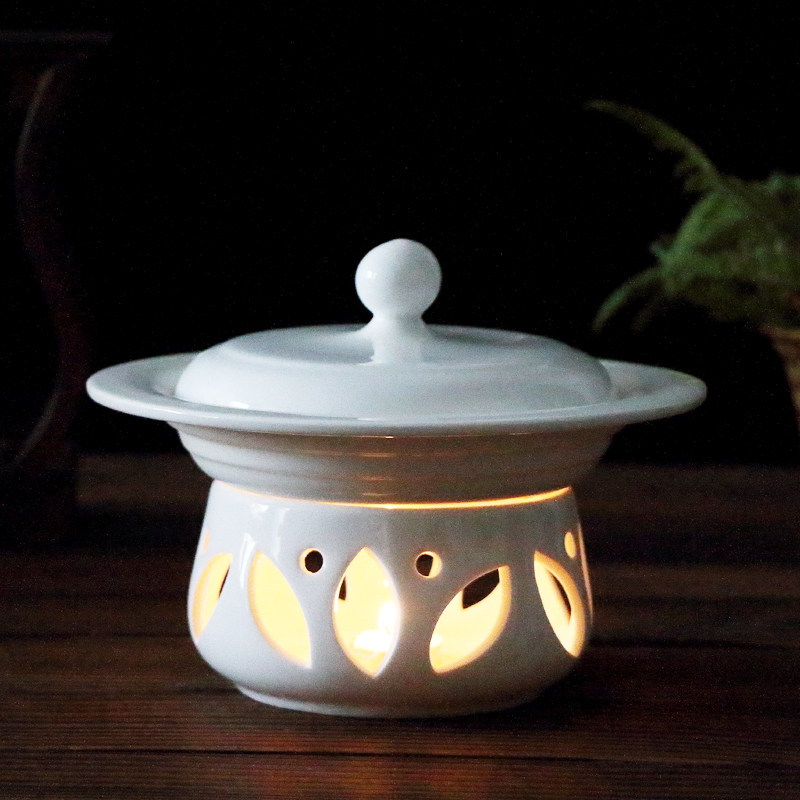 Pure White Ceramic Tea Seat Tea Stove Alcohol Stove Candle Stove Base Saucepan Heating Base Insulated Stove Hotel Tableware-Taobao
