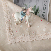 Long square lace tablecloth TV cabinet cotton linen pastoral hipster coffee table cloth dining table cloth Nordic style