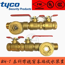 Tyco terminal water test device BH-7 with window terminal water test device test valve DN25-DN50 FM certification