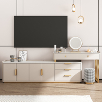 Italian style minimalist light and luxurious telescopic tea table TV cabinet Composition small family type bedroom solid wood rock plate ground cabinet living-room floor