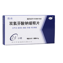 Luilin Diclofenac Sodium Slow Release Sheet 0 1g * 12 Sheet Boxes Suitable For Acute And Chronic Rheumatic Arthritis Osteoarthritis Shoulder Periarthritis with Tooth Pain etc.