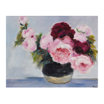 Original hand-painted landscape oil painting solitary Li Ting flower living room decoration painting collection national tide art