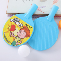Children cartoon plastic table tennis racket set small billiards bouncy ball kindergarten boy baby ball toys