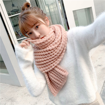 Korean version of Joker ins thick wool knitted thick warm student scarf female winter Japanese Harajuku wind bib tide