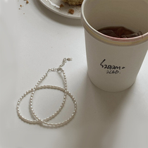Universal Hitch Series NATURAL PEARL NECKLACE RICE GRAIN STYLING SHORT LOCK BONE CHAIN TEMPERAMENT HAN VERSION ANTI-ALLERGY WOMAN