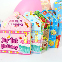 Childrens baby girl birthday decoration greeting card party invitation card creative three discount invitation cartoon pattern invitation